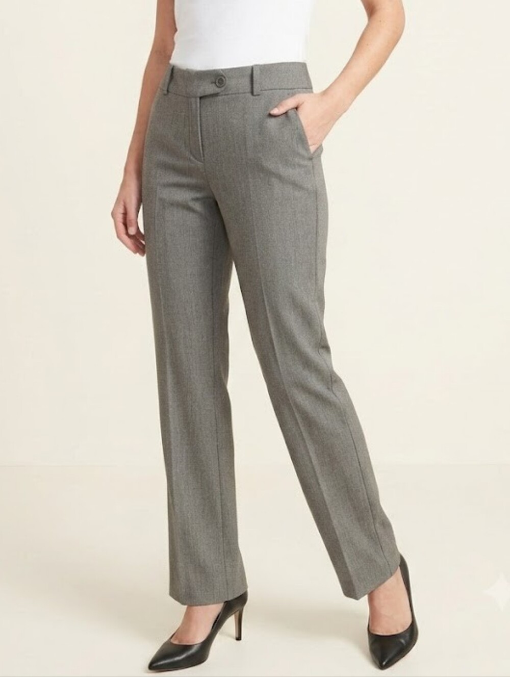 Boutique Gray Trousers Tall Minimalist Classic Dark Academia Library Chic
